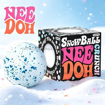 NeeDoh Snow Ball Crunch Stress Ball, Quick Rebound Flour‑Filled Non‑Toxic Sensory Toy, Anxiety Relief Fidget Toy For Autism