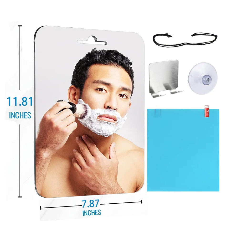 Big Size Acrylic Mirror for Bathroom Shower Unbreakable Fogless Fog Free Travel Size Washroom Accessory Shaving Mirror