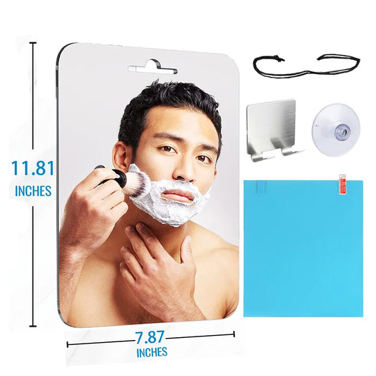 Big Size Acrylic Mirror for Bathroom Shower Unbreakable Fogless Fog Free Travel Size Washroom Accessory Shaving Mirror
