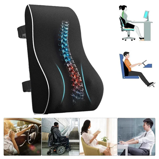 Lumbar Support Pillow Memory Foam Relieve Back Pain Car Seat Waist Cushion Soft Comfortable For Office Home Car