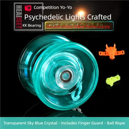 Crystal Luminous Yo-Yo Grade Beginner Long Sleep KK Bearing Anti-drop Glowing Yoyo Ball for Kids Adults Toy