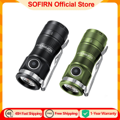 Sofirn Mini SC13 SST40 LED 1300lm Tactical 18350 Rechargeable Flashlight 6000K Keychain Light with Magnetic