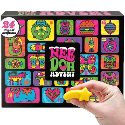 NeeDoh Advent Calendar 3D PVC Fidget Doll Christmas Countdown Surprise Box Stress Relief Toy New Year Holiday Gift