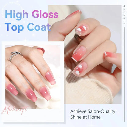Makartt Gel Top Coat - 2PCS No Wipe Top Coat Gel Nail Polish High Glossy Shine Finish Long Lasting, 10ML Clear Soak Off UV/LED
