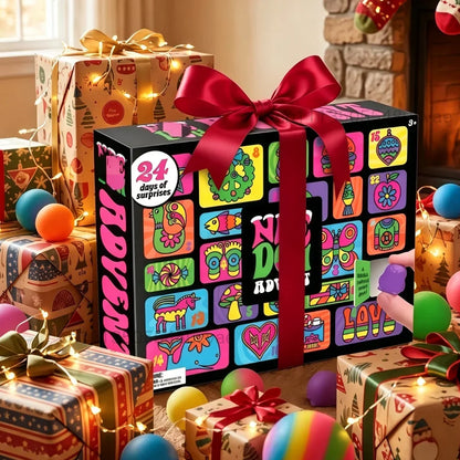 NeeDoh Advent Calendar 3D PVC Fidget Doll Christmas Countdown Surprise Box Stress Relief Toy New Year Holiday Gift