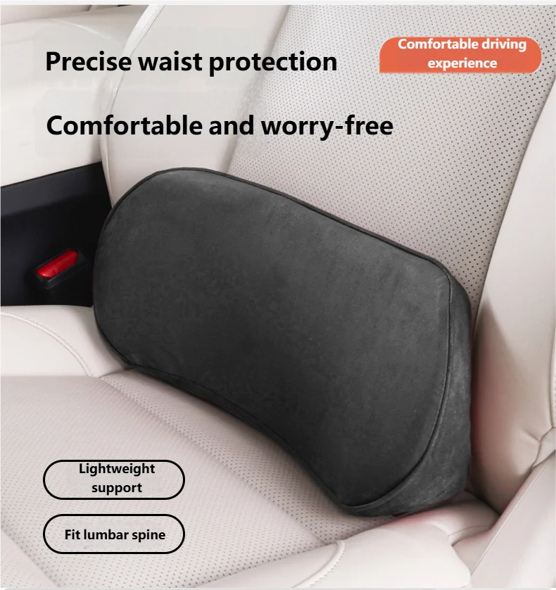 Car Memory Foam Lumbar Support Cushion Waist Pillow Backrest Seat Driver Travel Back Support Auto Interior Accessories Comfort
