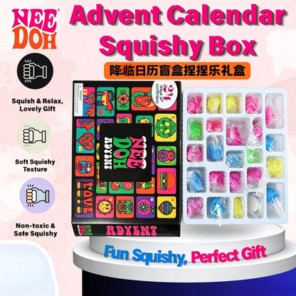 2026 NeeDoh Advent Calendar 3D PVC FidgetChristmas Countdown Calendar Surprise Box Stress Relief Toy New Year Holiday adult toys