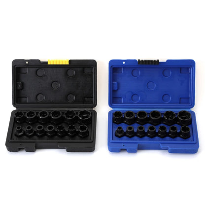 14 Pieces Impact Bolt & Nut Remover Set Cr-Mo Steel Bolt Extractor Tool Set with Solid Storage Case for Industrial Drop Shipping