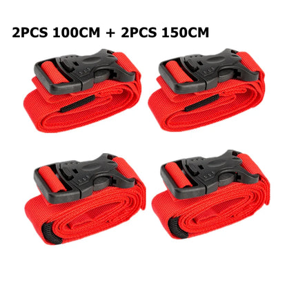 4/2/1PCS Cargo Tie Luggage Lash Belt Strap Buckle Camping Nylon Travel Kits Buckle Tie-Down Belt Cargo Straps for Travel Camping