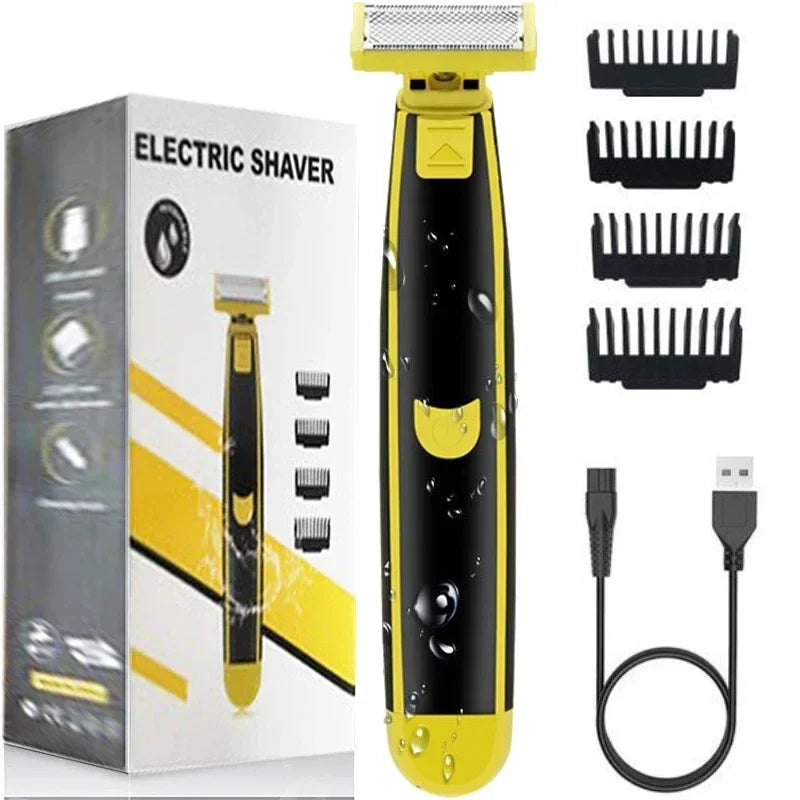 360 Face Hybrid Electric Beard Trimmer Shaver 5-in-1 Face Stubble Comb Mens Grooming Kit for Beard Face Nose Ear Hair Trimmer