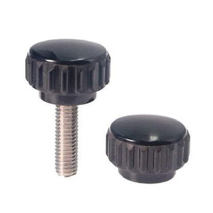 M3 M4 M5 M6 M8 Round Head Handle Hand Screw Round Knurled Rubber Thumb Screw Plastic Tighten Bolt Nuts Knob 304 Stainless Steel