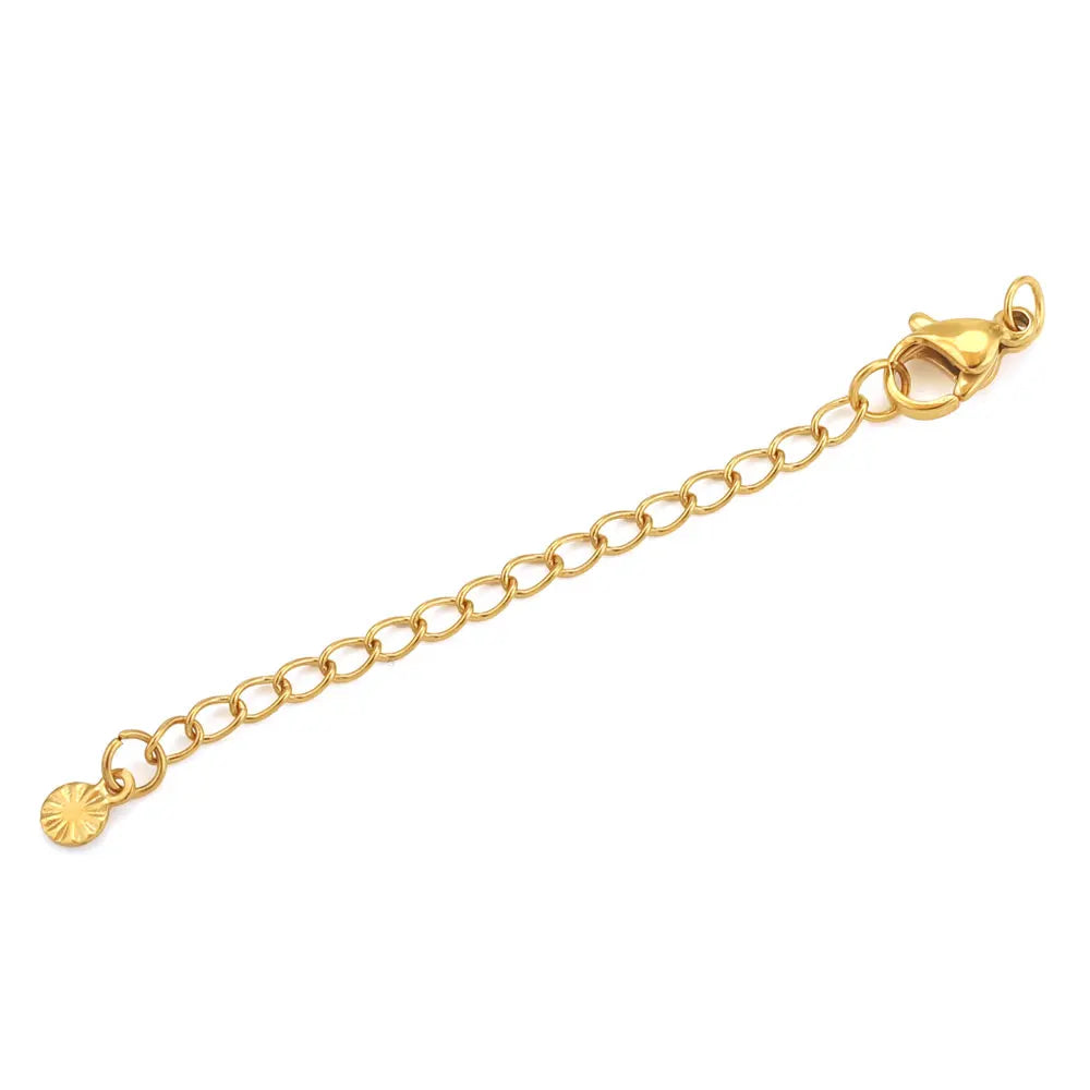 10pcs Stainless Steel Extension Extended Tail Chains With Lobster Clasps For Bracelet Necklace DIY Jewelry Making Supplies