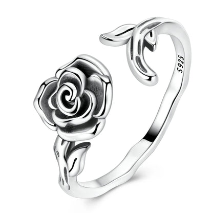 MULA 925 Sterling Silver Rings Retro Sun Moon Stars Adjustable Open Ring For Women Man Wedding Band Party Fashion Jewelry Gift