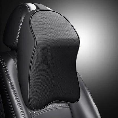 3D Nappa Leather Memory Foam Headrest Car Neck Pillow Support Neck Rest Pillow for Car Pain Relief Travel Neck Support