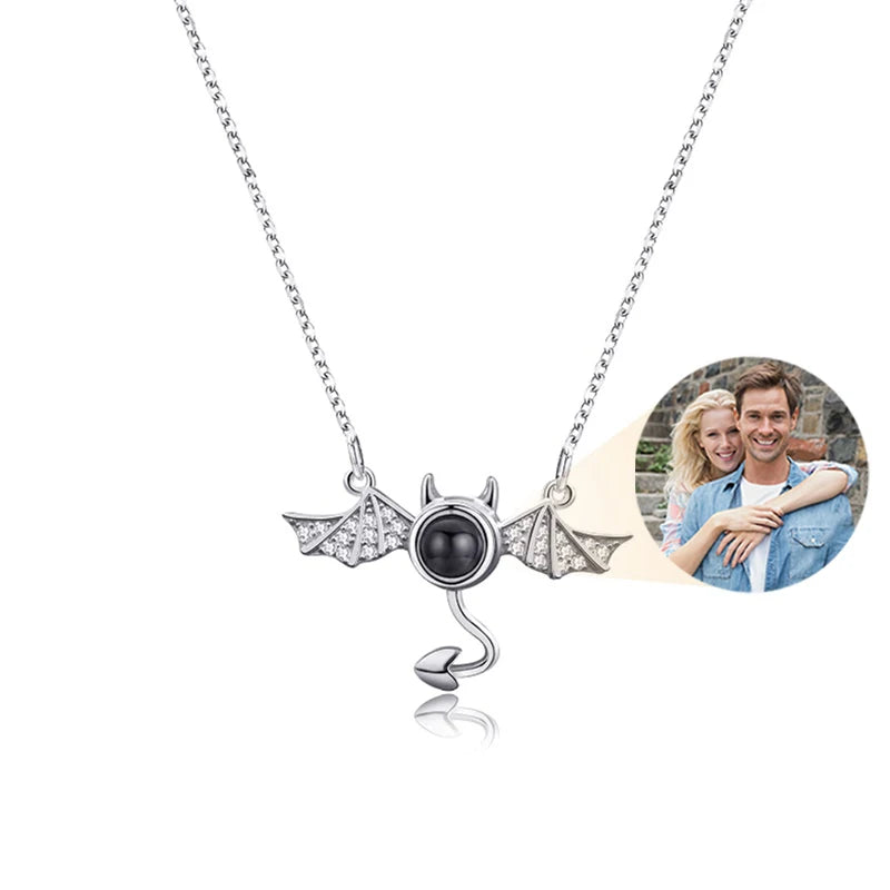 Custom Photo Necklace Projection Necklace with Picture I Love You 100 Languages Personalized Necklace Jewelry Gifts for Women