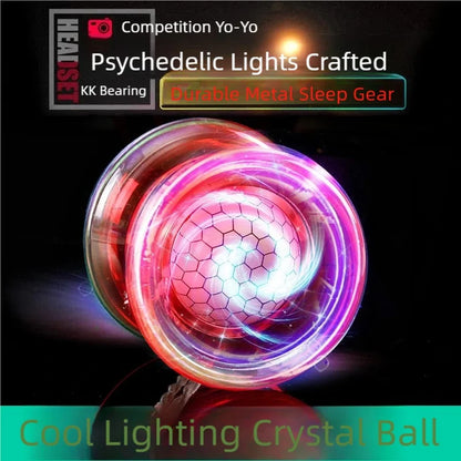Crystal Luminous Yo-Yo Grade Beginner Long Sleep KK Bearing Anti-drop Glowing Yoyo Ball for Kids Adults Toy