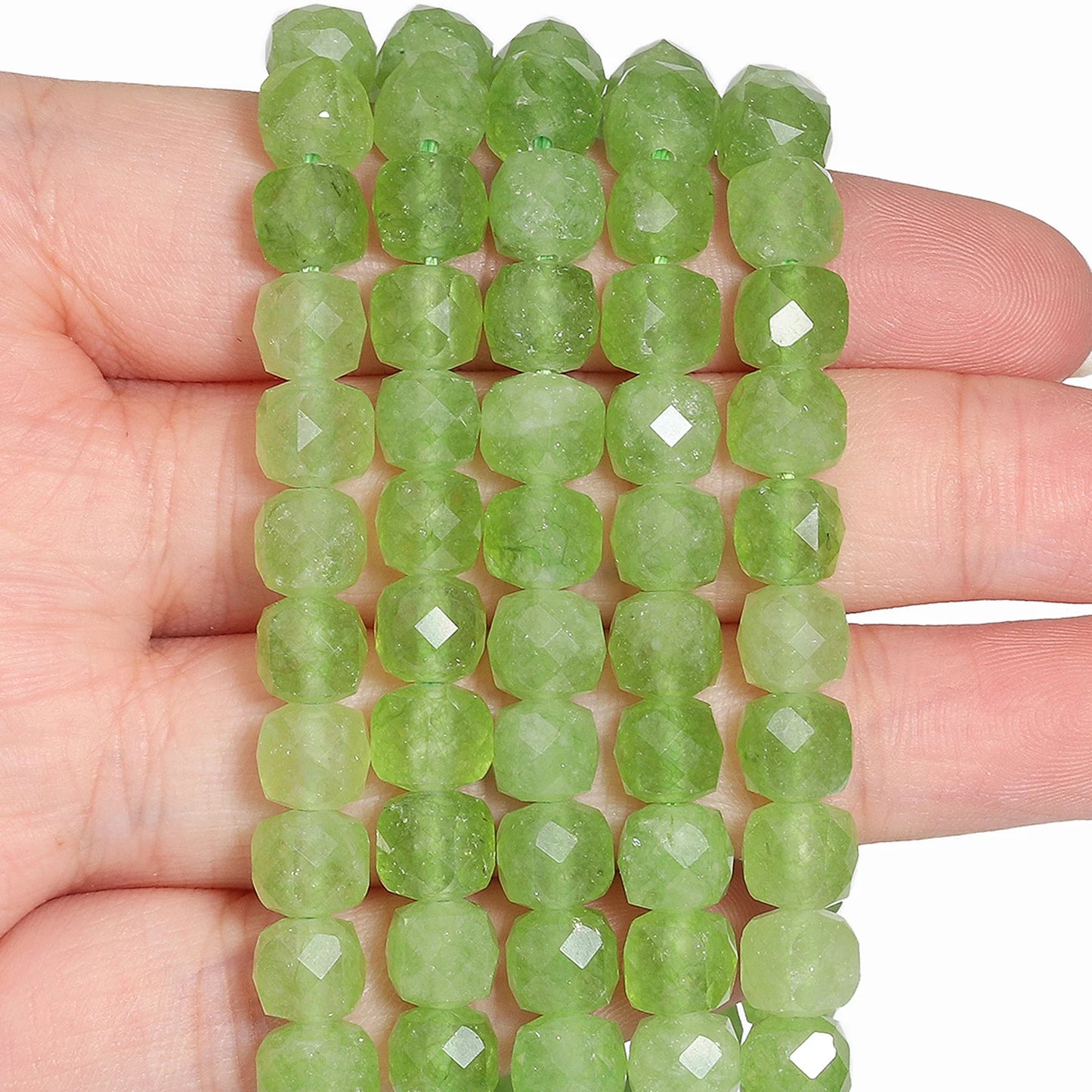 Natural Amethyst Beads 7-8mm Faceted Square Cube Geometric Shape Loose Beads for Jewelry Making Diy Accessories