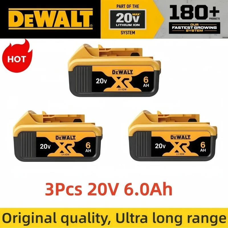 100% Genuine Dewalt 20V Battery, 6AH Rechargeable Lithium Ion Battery, Dewalt DCB200 Power Tool Replacement Battery