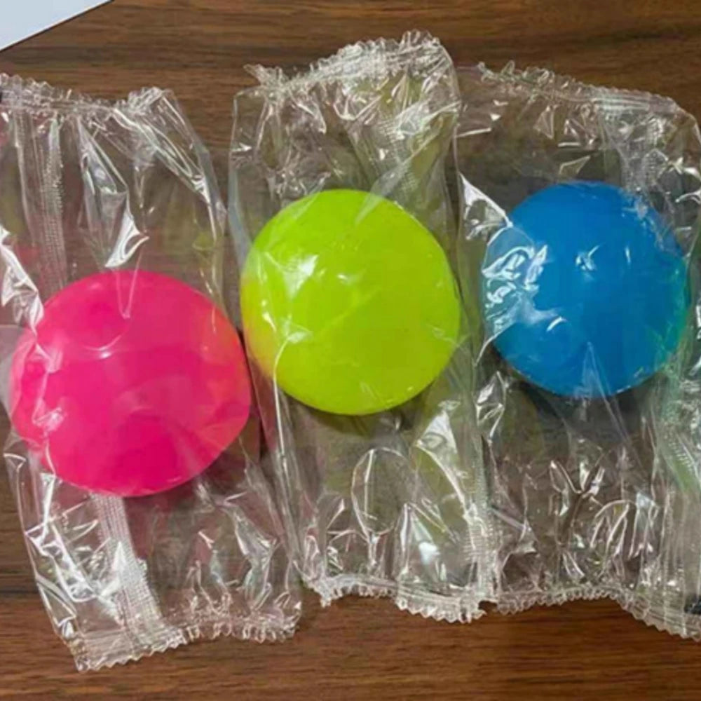 6/12/18 Pcs 4.5cm Fun Luminous Pinch Sticky Balls for Birthday Party Wedding Christmas New Year Party Game Gift Prize Gift Pack