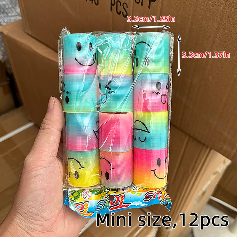 12/240pcs Mini Rainbow Magic Springs Toys Children Birthday Party Favor Giveaway Gifts Souvenir Kindergarten Guest Pinata Filler