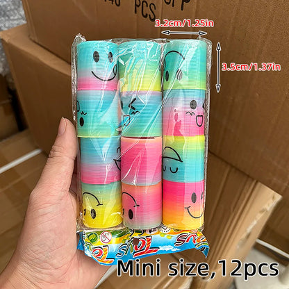 12/240pcs Mini Rainbow Magic Springs Toys Children Birthday Party Favor Giveaway Gifts Souvenir Kindergarten Guest Pinata Filler