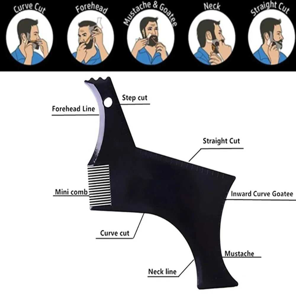 1PC Plastic Beard Comb For Men, Mustache Grooming And Styling Comb, Facial Hair Care Tool,