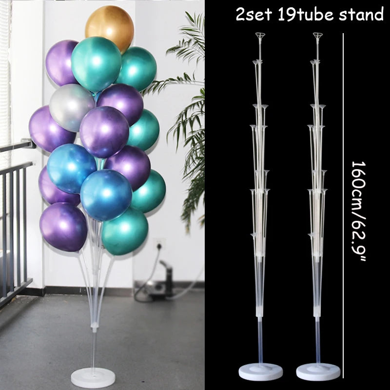 1/2set Adjustable Balloon Stand Metal Balloon Column Stand With Bases Balloon Tower Pillar for Graduation Birthday Wedding Party