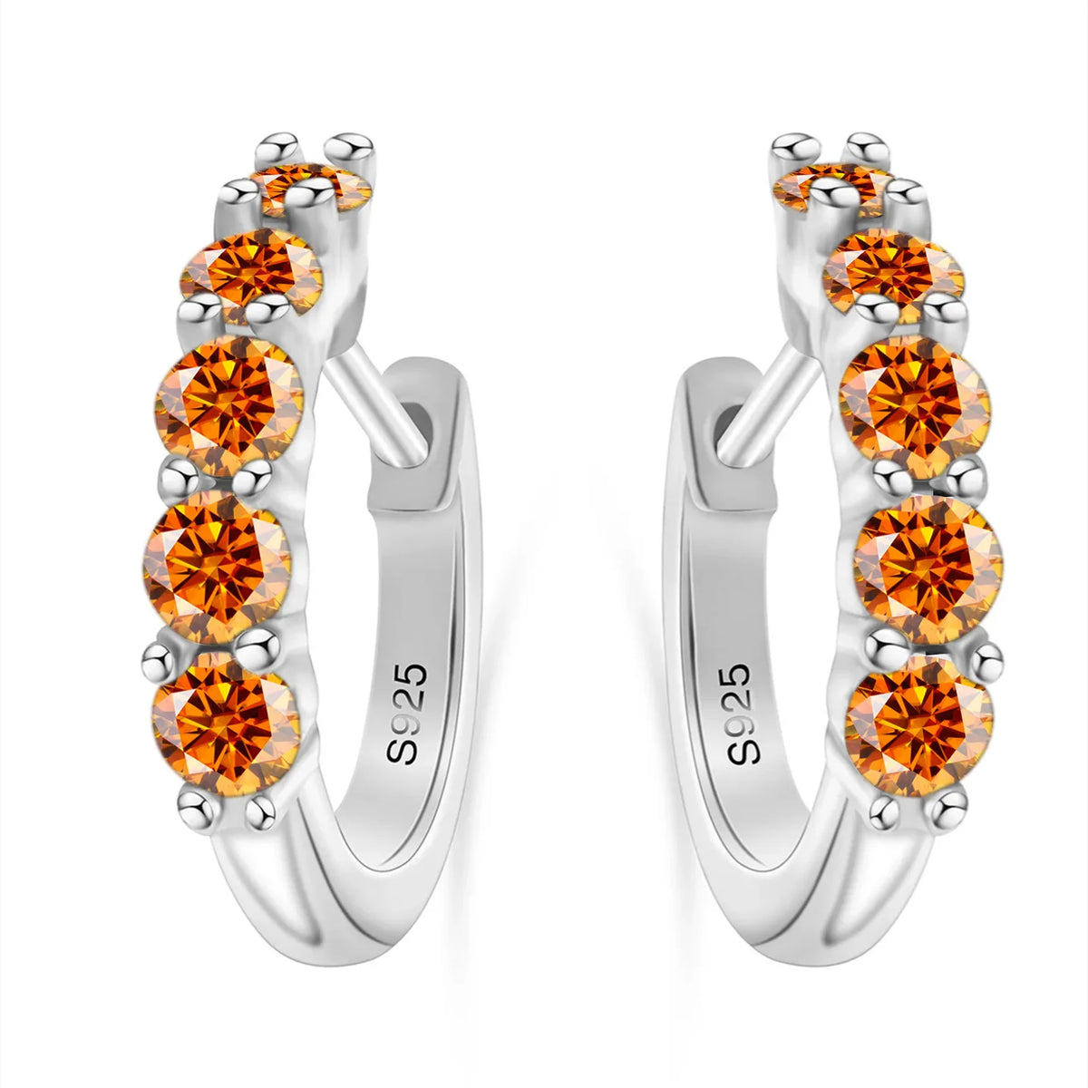 925 Sterling Silver Earrings with 1 CT Total Moissanite  Exquisite Jewelry Gift for Weddings & Parties, Sparkling Classic Style