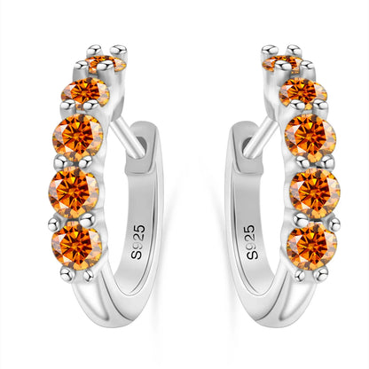 925 Sterling Silver Earrings with 1 CT Total Moissanite  Exquisite Jewelry Gift for Weddings & Parties, Sparkling Classic Style