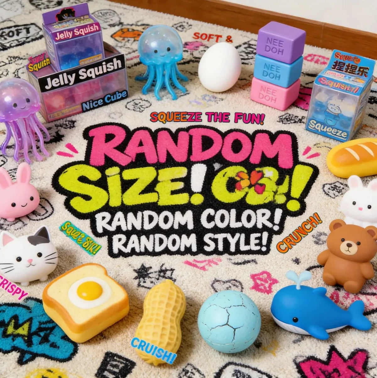 2026 Hot Cute Ocean Squishy Cube Blind Box Random Surprise Squeeze Toys 1Pcs Guaranteed Lucky Stress Relief Fidget Toy Set