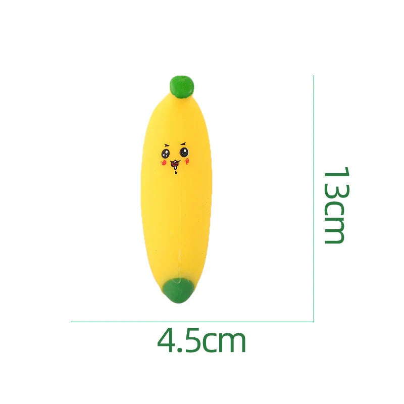 Groovy Nee Doh Schylling Fruit Stress Ball, Elastic Soft Squishy Fidget Toy, Banana Strawberry Orange Squeeze Sensory Toy