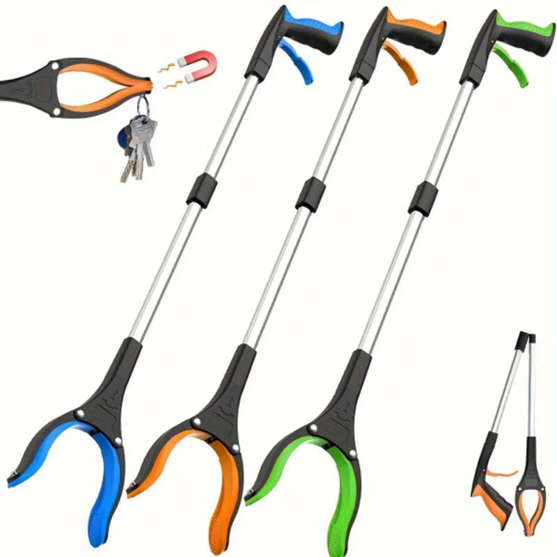32-Inch Heavy Duty Garbage Grabber with 360° Rotating Clamp - Lightweight, Ideal for Seniors & Outdoor Use, laugage foldable