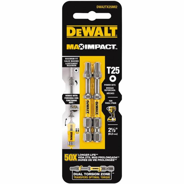 DEWALT  MAX Impact 2-1/2 in. Torx 25 Driving Bit (2-Piece)