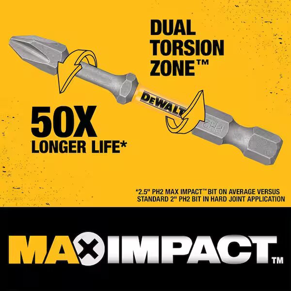 DEWALT  MAX Impact 2-1/2 in. Torx 25 Driving Bit (2-Piece)