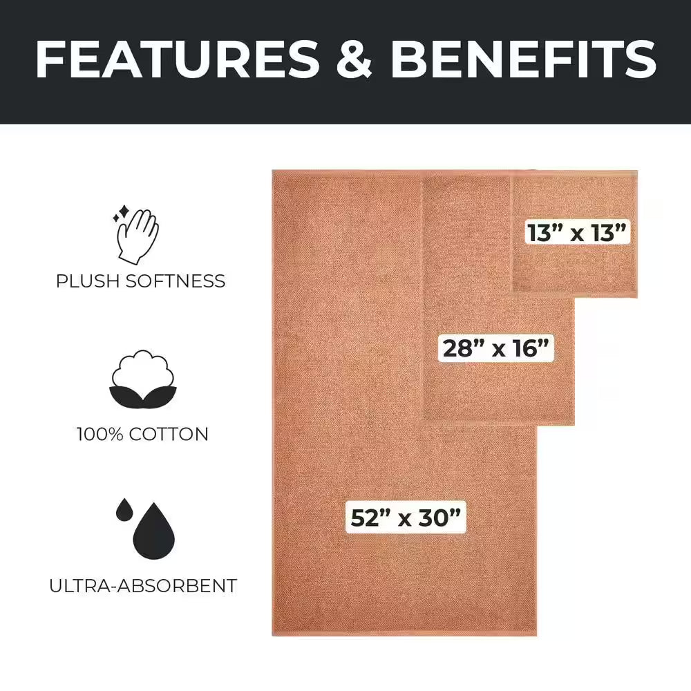 Clay 6-Piece Cotton Quick-Dry Towel Set