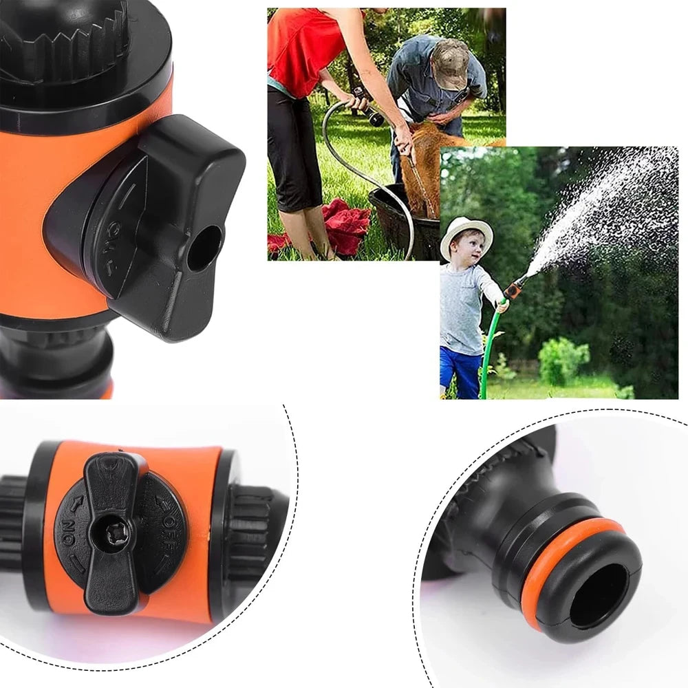 Garden Hose Pipe Tap Shut off Valve Fitting Connector Pipe Coupler Stop Water Connection Repair Joint Irrigation System Adap