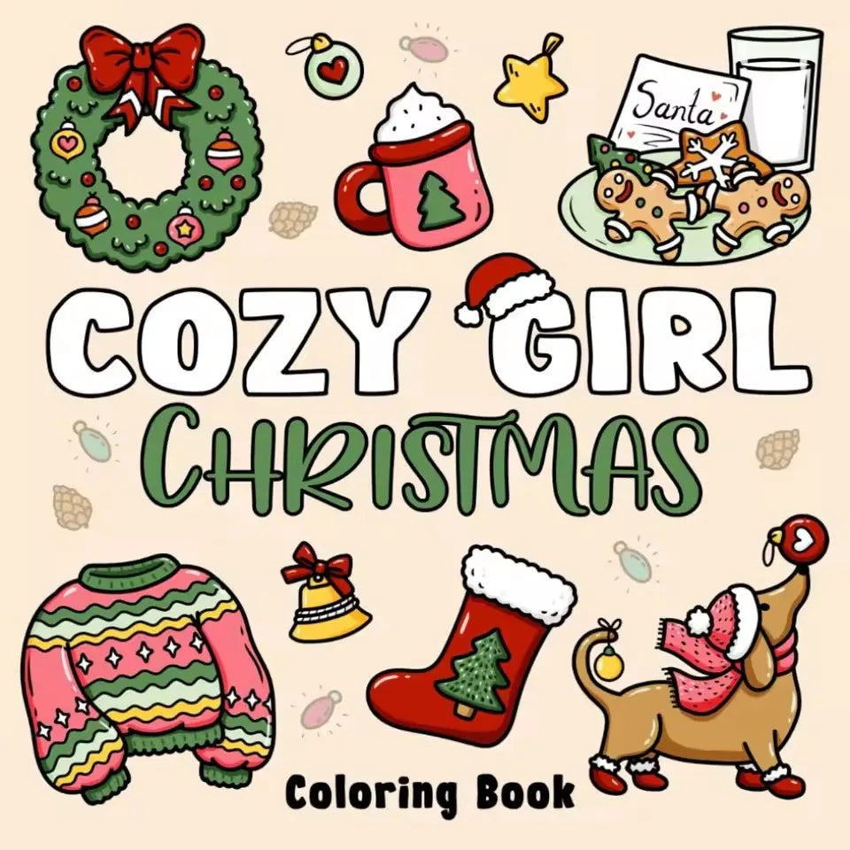 Cozy Christmas Christmas Coloring Book Cartoon Stress Relief Paperback Painting Gift Educational Montessori Drawing Toy