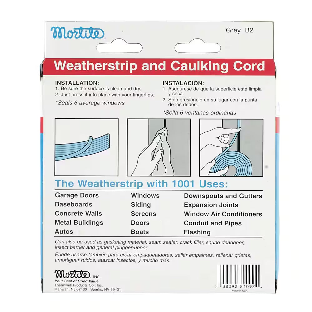 19 Oz. X 90 Ft. Grey Weatherstrip and Caulking Cord