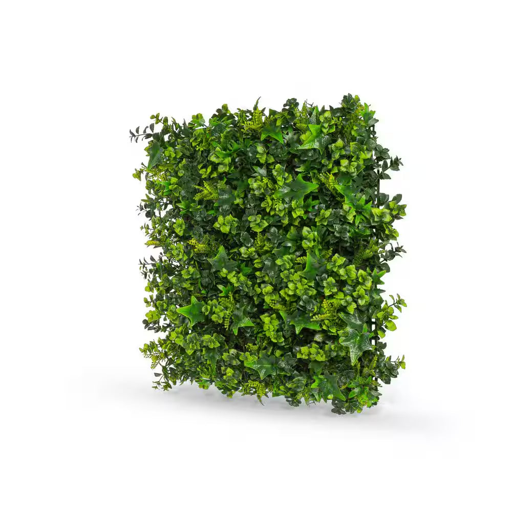 2 In. Green Artificial Mix Leaf 20 In. X 20 In. Foliage Panel (2-Piece)