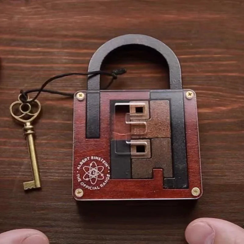 Challenging Classic Wooden Brainteaser Puzzle Game Perfect IQ Lock Challenge Toy Gift for Kids Children’S Cognitive Development