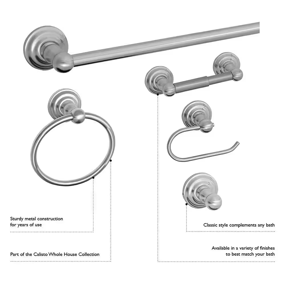 Calisto Single Robe Hook in Satin Nickel