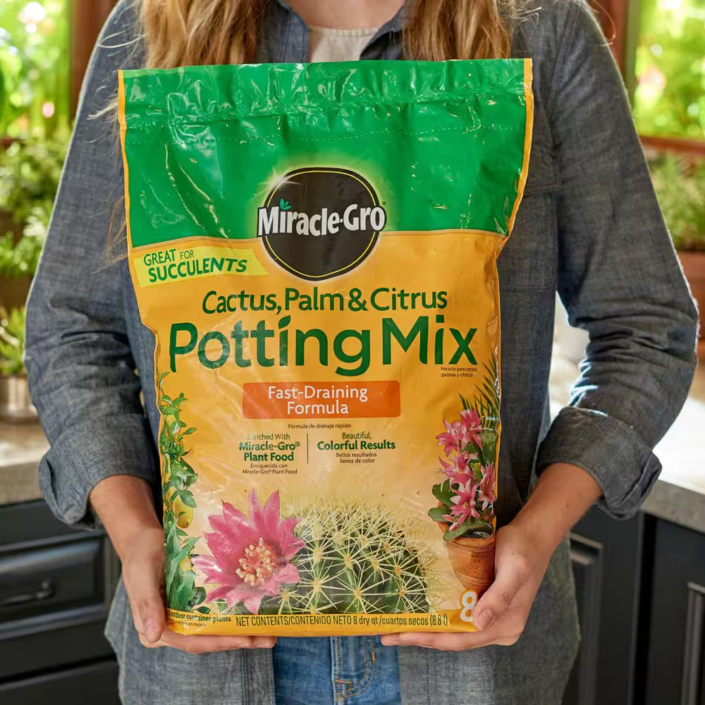 Cactus, Palm and Citrus Potting Mix Soil 8 Qt. Great for Succulents, for Indoor or Outdoor Container Plants (2-Pack)