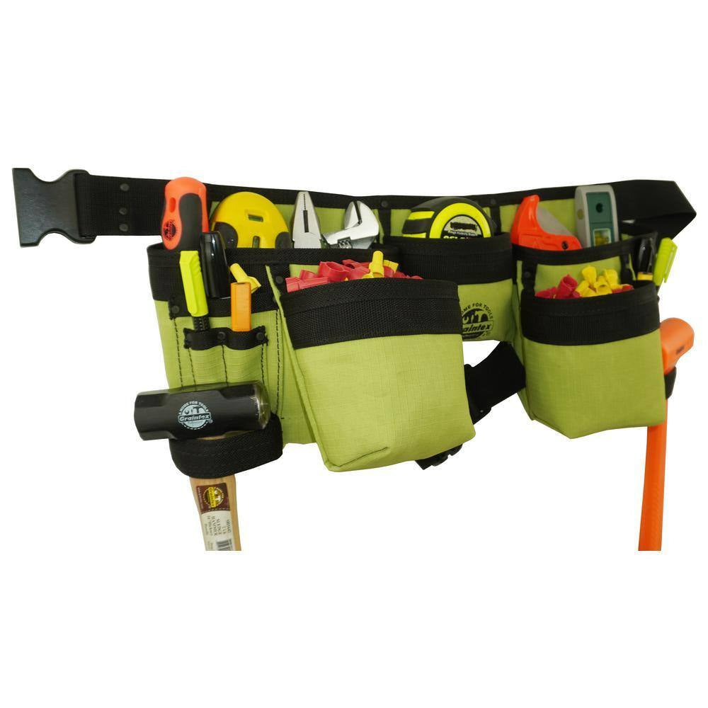 Lime Green Canvas 11-Pocket Finisher Tool Apron