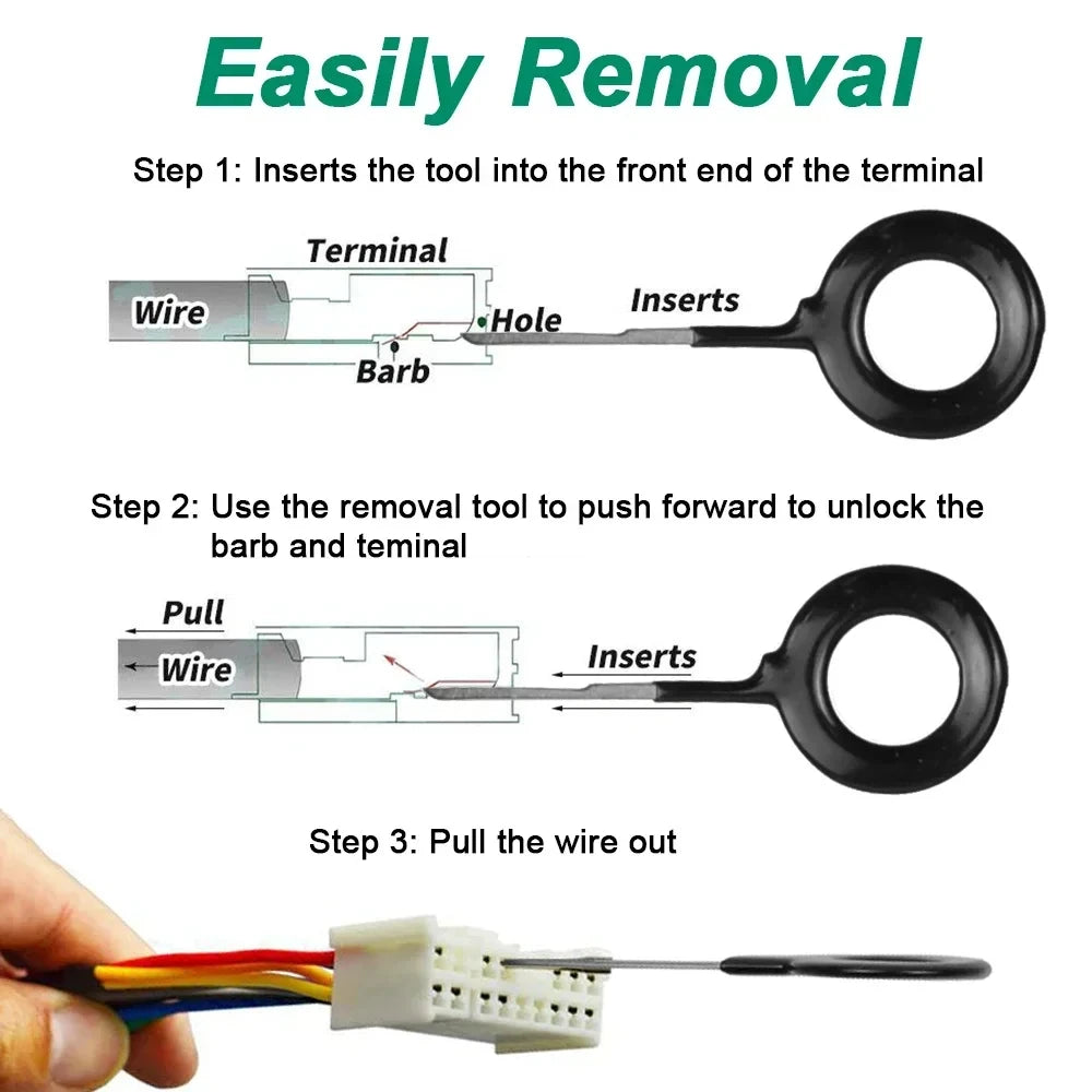 59Pcs Car Terminal Universal Removal Kit Pin Remover Wire Plug Connector Extractor Puller Repairing Disassembly Tool