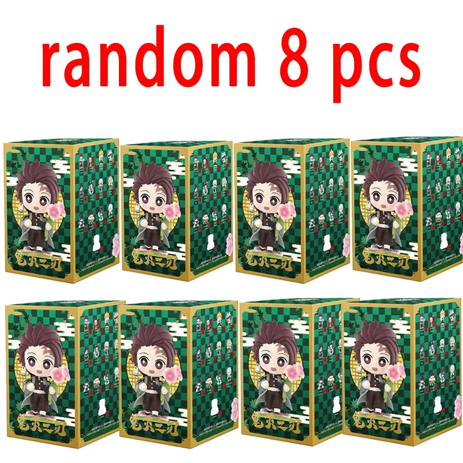 1-12Pcs Anime Demon Slayer Blind Box Tanjiro Kamado Nezuko Cartoon Figure PVC Model Ornament Child Christmas Halloween Gift