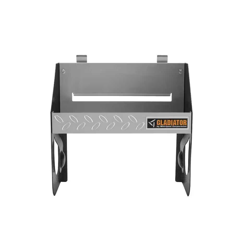 12 In. W X 6.5 In. D Silver Tread Plate Steel Clean-Up Caddy Garage Storage for Geartrack or Gearwall