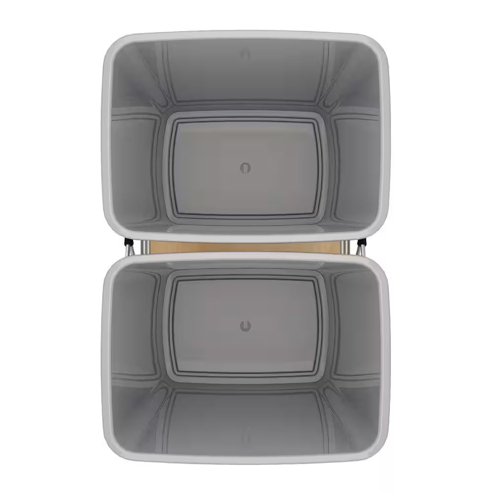 Double 35 Quart Pull Out Trash Containers, Gray, 54WC-1835SC-17-1