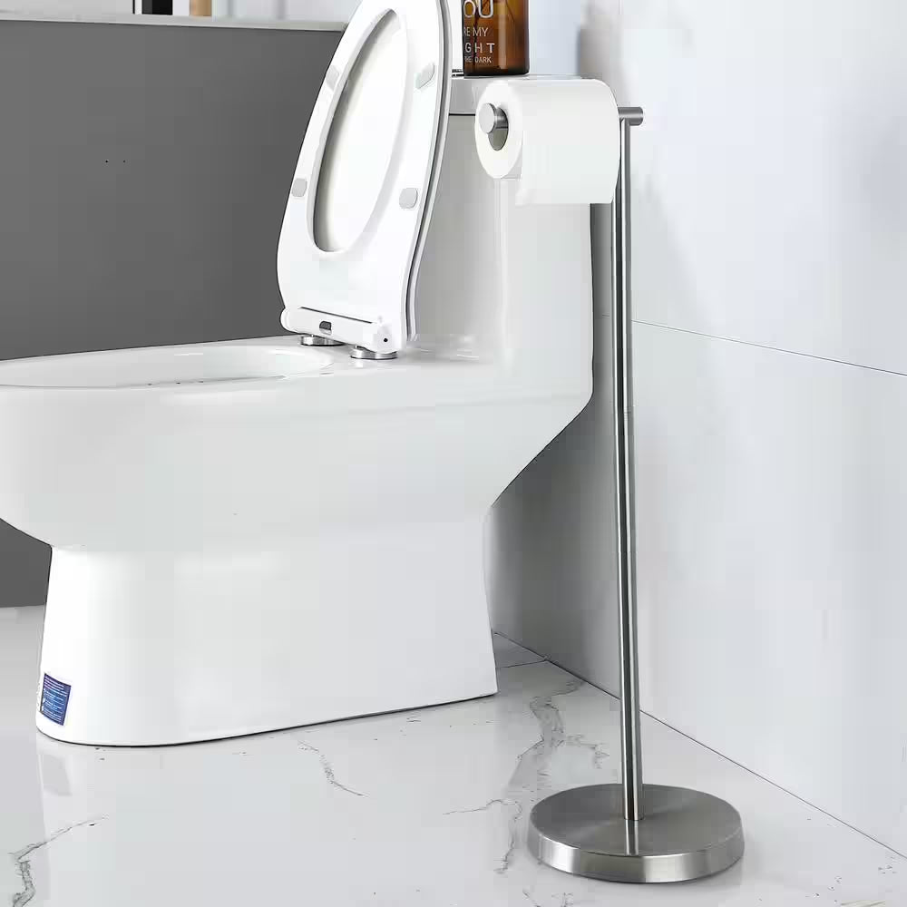 Bathroom Freestanding Toilet Paper Holder Tissue Roll Holder in Stainless Steel Brushed Nickel