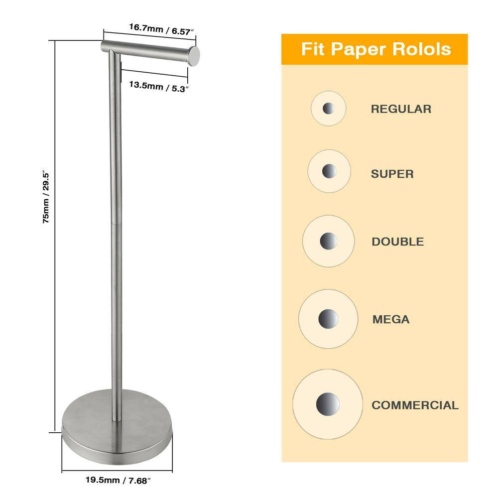 Bathroom Freestanding Toilet Paper Holder Tissue Roll Holder in Stainless Steel Brushed Nickel