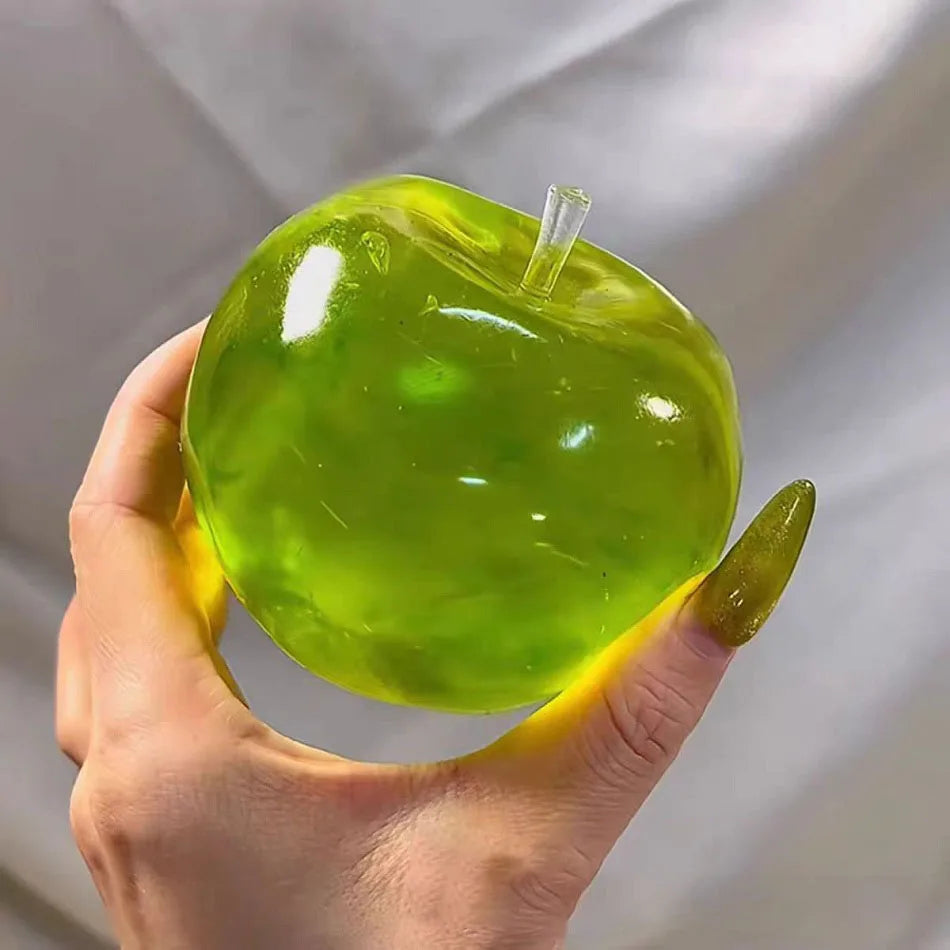 Squishy Green Apple Stress Ball Soft Fidget Sensory Toy for ADHD Autism Slow Rebound Squeeze Toy for Adults Funny Christmas Gift